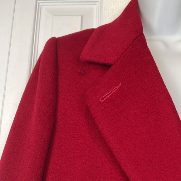 Vintage Forrani Red Double Breasted 100% Wool Long Coat Size 7/8 Petite‎ - Picture 7 of 16